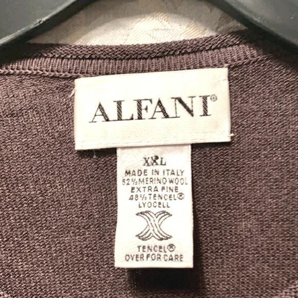 MEN ALFANI ITALIAN-MADE MERINO WOOL BL SWEATER SZ XXL